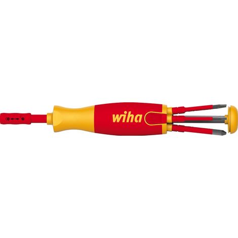Wiha Giravite con magazzino porta inserti isolati LiftUp electric Pozidriv, positivo-negativo/Pozidriv, a taglio con 6 slimBit (41234)
