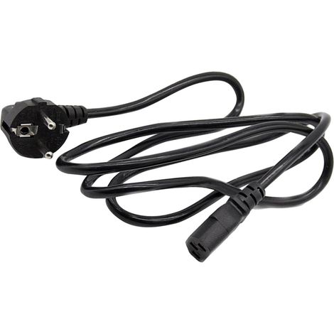 Cordon D’Alimentation à 2 Broches 220-240v, 1 Mètre, Noir (1/5)