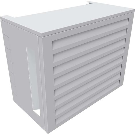 Atole – Cache climatiseur en aluminium thermolaqué – Résistant aux intempéries et UV – Dimensions H. 69 x L. 90 x P. 50 cm – Couleur blanc RAL9010