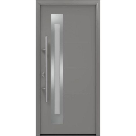 Hörmann Ecostar Haustür "ISOPRO IP 780S", graualuminium matt (RAL 9007), 110 x 210 cm (B x H), DIN Links