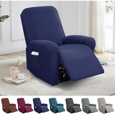 Stretch Velvet Relax Chair Covers - Full Protection with Pockets for Remote Control, Books - for Relaxation Chair, Sofa and TV Chair (1/5)