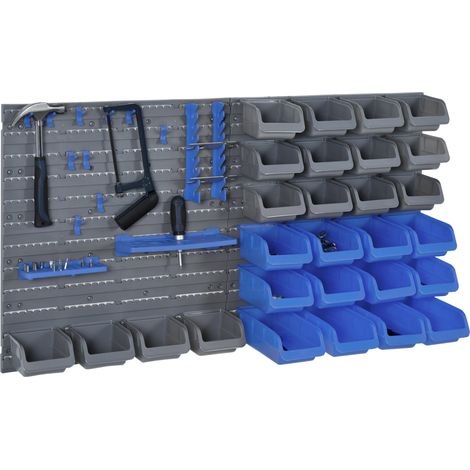 Coffret à outils 44 pièces avec boîtes en PP ajustables et amovibles, bleu et gris, 54 x 22 x 95 cm (1/5)