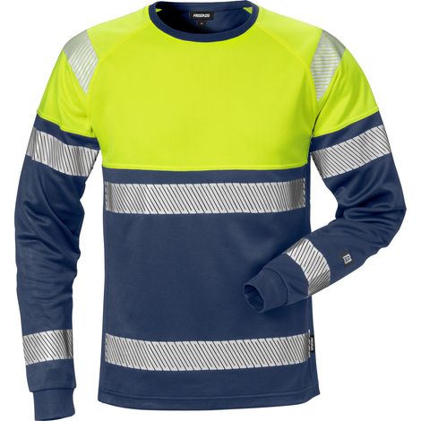 Fristads 129513-171-L High Vis T-Shirt Langarm Kl. 1 7519 THV Dynamic Rippstrick (1/2)