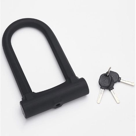 Antivol en U pour vélo avec 3 clés, antirouille étanche forme de scooter électrique VTT, vélos route, portes magasin, clôtures.(Couleur : Noir, Taille 12.3cmx19.5cm) little surprise Black (1/5)