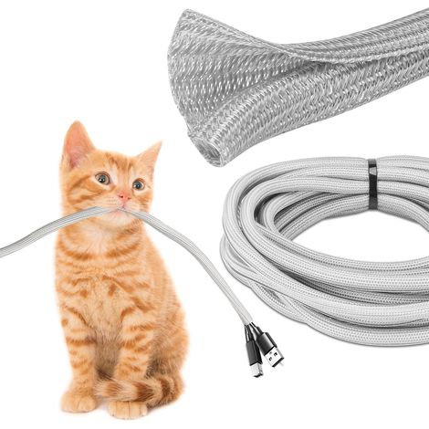 Manchon de Câble 4.5M, Gaine Câble Flexible, Cache Câble, Gestion de Câble Réglable, pour Fils Éléctrique de TV, PC, Sécurité Maximum pour Enfant et Animaux, Permet à la Dissipation de la Chaleur (1/5)
