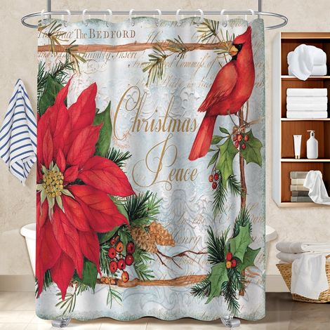 Rideau douche polyester 180x180 antifongique rideau imperméable pour baignoire asymétrique (1/5)