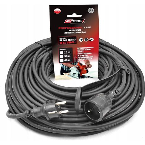 Awtools Cable de extensión profesional 20 metros negro (1/2)