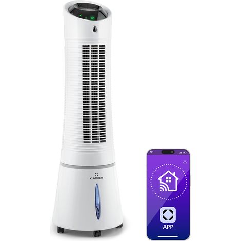 Klarstein 4-in-1: Luftkühler, Ventilator, Luftbefeuchter & Ionisation I 6 L Wassertank, Oszillation, 30 W, 210 m³/h, Timer I Klimagerät ohne Abluftschlauch, Mobiles Klimagerät, Weiß