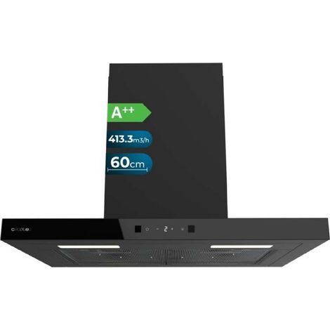 Cecotec Campana Extractora en forma de T Bolero Flux TT 604400 Black A++, 60cm, 413,3m³/h de succión, Clase A++, Control Táctil (1/5)