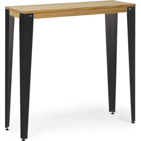 Mesa alta Lunds 40x120x110 cm Fumé en madera de pino maciza acabado natural. (1/5)