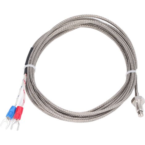 Thermocouple 3 mètres, vis M6, capteur de température 0°C à 400°C pour machines plastiques, textiles et alimentation (1/5)