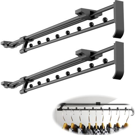 Verstellbare, verschiebbare Kleiderstangen – für alle Arten von Kleiderschränken, Schränken usw. – 2 Stück – 36 cm (1/5)