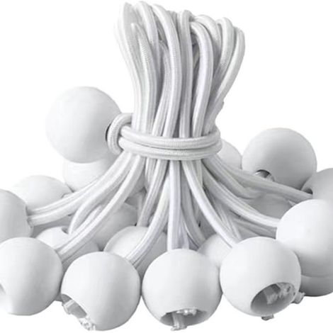 Corde élastique - 50 pièces - avec pelote - 15 cm - blanche (1/4)