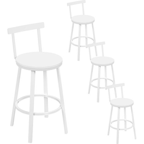 WOLTU taburetes de cocina, juego de 4, taburetes altos para cocina comedor estudio, estilo industrial, blanco (1/5)