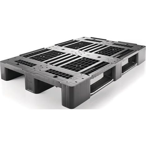CRAEMER Kunststoffpalette L1200xB800xH150mm 3Kufen durchbrochen m.Rand HD-PE CRAEMER (1/2)
