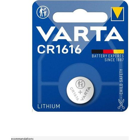 Blister de 1 pile bouton CR1616 Lithium 3V VARTA