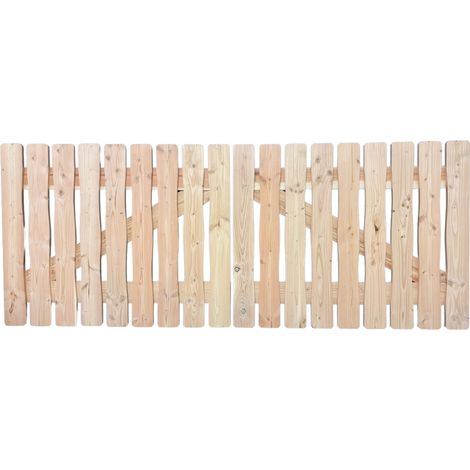 Levigne – Portail bois Douglas lames moulurées 120 cm – Kit en bois massif 3 largeurs 300/350/400 cm – Vis inox incluses – Battue centrale pour fermeture étanche