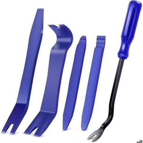 Kit Démontage Garnitures Automobiles - 5 Pièces En Nylon Antichoc - Pour Panneaux Portière Tableau De Bord Audio - 1 Set (1/4)