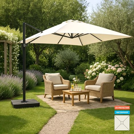 Parasol jardín 3x3 excéntrico cuadrado bar hotel Vienna