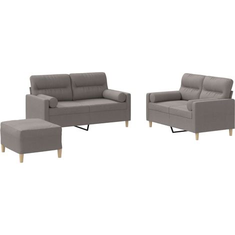Maison Exclusive - Set Divani 3 pz con Cuscini Tortora in Tessuto