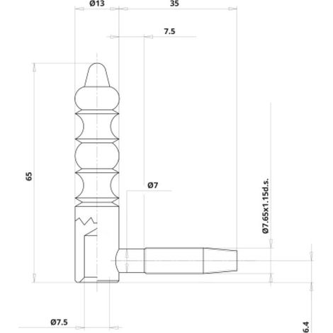 Fiche à visser rustique pour menuiserie bois 210 diamètre 13 mm longueur 65 mm femelle phosphatisé verni - OTLAV