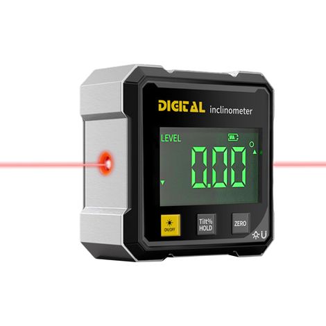 Inclinomètre Numérique Magnétique, Niveau Electronique USB Rechargeable avec Laser, 4 Faces Magnétiques Niveau Digital avec Écran LED pour Travail du Bois, Travaux, Construction, Machines (1/5)