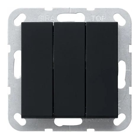 Gira Pulsante a bilanciere BS 3f Normalmente chiuso System 55 Nero m [2844005], 2844 005