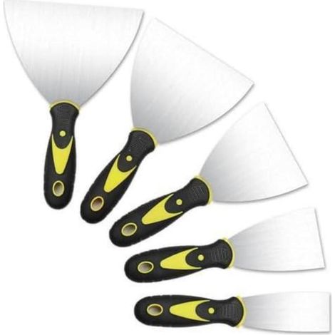 Spachtel 5er Edelstahl Flächenspachtel Schaber Tapeten Wand Stil (1/5)