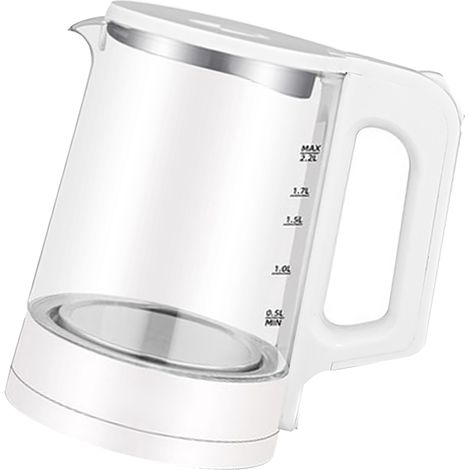 Elektrischer Wasserkocher aus Borosilikatglas mit 2,2 Litern Fassungsvermögen, klarem Glas, ergonomischem Griff, unverzichtbares Küchenutensil (1/2)