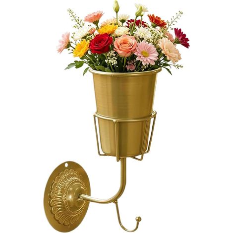 Vase Mural avec Crochet Petit Organisateur Avec Crochet Vases Contenants Muraux Multifonctions Pour Maison, Entrée, Salon, Chambre, Cuisine, Salle De Bain, Balcon, Bureau, (1/5)
