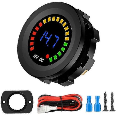Voltmètre compatible avec force électromotrice, instrument à affichage numérique LED 12 V, voltmètre automobile, appareil de mesure, testeur, M AC (1/5)