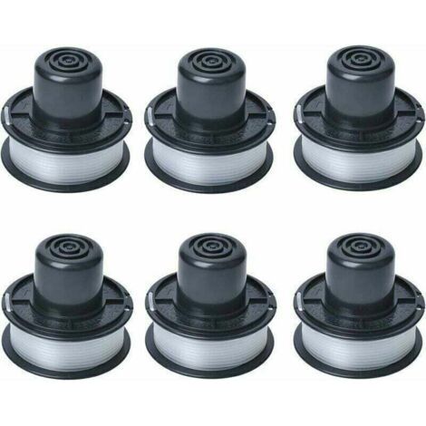 A6226 trimmer line spool compatible with Black & Decker GL250 / GL310 / GL360 / GL360SB automatic grass trimmers, supplied with 6m of line, set of 6 spools (1/4)