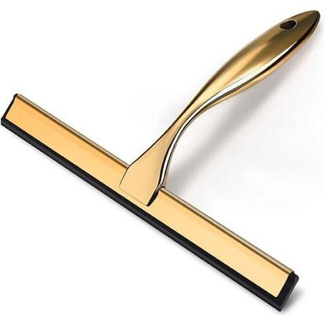 (25.2cm)Essuie-glace de douche polyvalent doré pour porte de douche, salle de bain, fenêtre et vitre de voiture - acier inoxydable (1/5)
