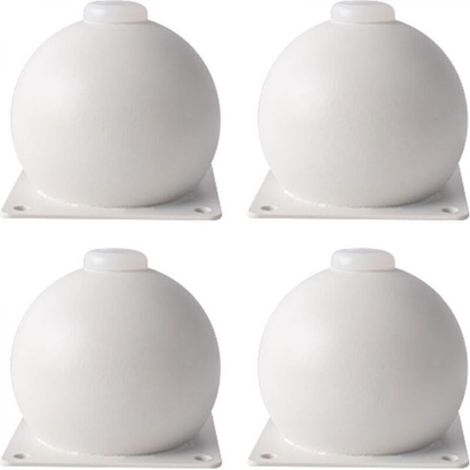 Set of 4 round metal sofa legs, screw-in furniture legs, high load capacity, bed legs, risers (white, large) (1/5)