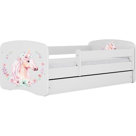 Bett 80x160 inkl. Bettkasten und Schublade Kocot Kids Babydream Einhorn - Weiß (1/5)