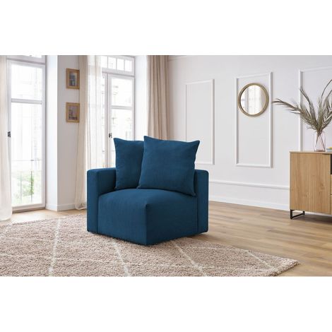 BOBOCHIC - Angle pour canapé modulable VOLTAIRE Angle gauche Bleu foncé (1/5)