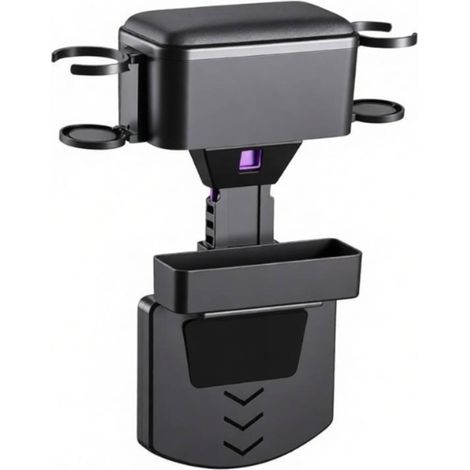Adjustable Car Center Armrest with Padded Cup Holder Organizer Console with Cup Holders for Drivers and Commuters (1/5)