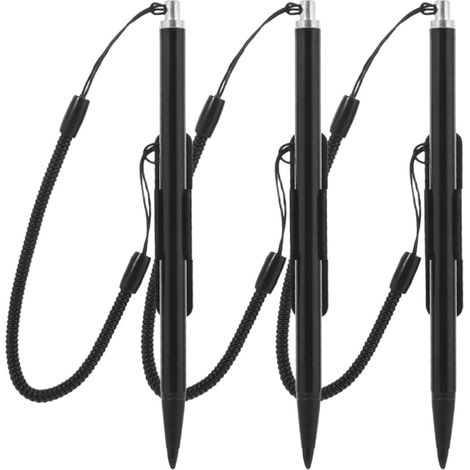 Lot de 3 Stylets pour Écran Résistif avec Cordon Antiperte et Clip, Stylo Tactile en Aluminium Compatible Smartphones et Tablettes, Haute Sensibilité pour Écriture Précise (1/5)