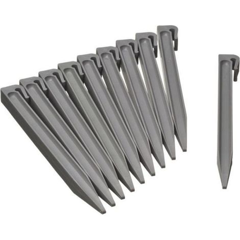 Ancres pour bordure de jardin en polypropylene - NATURE - H 26,7 x 1,9 x 1,8 cm - Gris