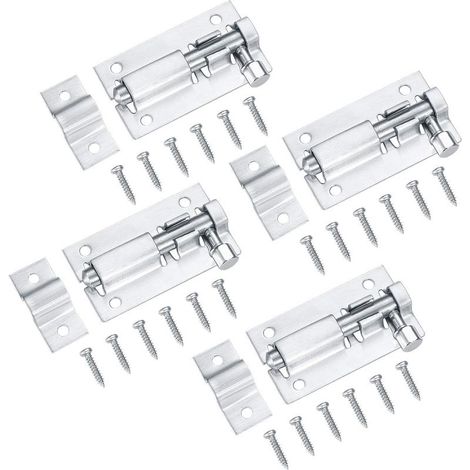 Stück – 2-Zoll-Türschloss, Schiebetürriegel, Schiebetürschloss, Türschloss, Türriegelbolzen, Edelstahlbolzen für Schlafzimmer/Toilette (1/5)
