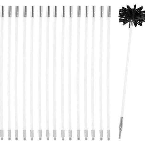 Kit per la pulizia degli scarichi con tubo flessibile a 10 aste + 1 spazzola (1/4)