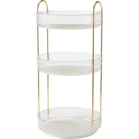 3-stöckiger, drehbarer Make-up-Organizer mit hohem Fassungsvermögen, transparent