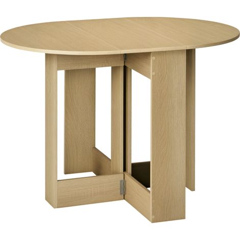 Tavolo da cucina e da pranzo portatile con 2 prolunghe - tavolo ovale allungabile - legno di quercia