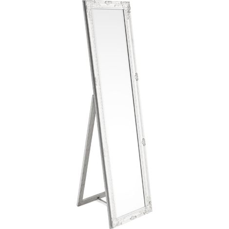Specchio da Terra Legno Bianco Rustico Interno 40x160 cm - HALL (1/4)