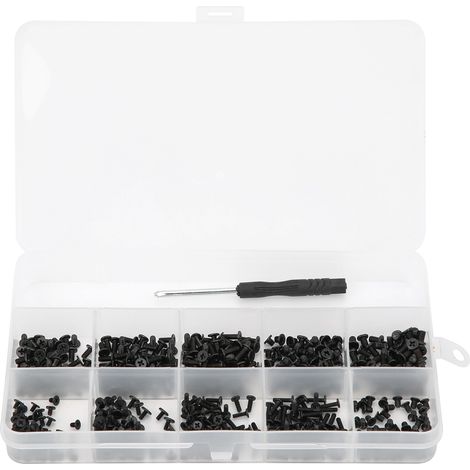 Lot de 500 vis à tête cruciforme CM avec tournevis, kit d'assemblage de quincaillerie (1/5)