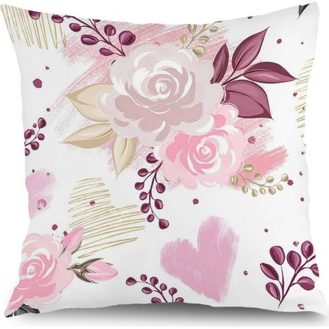 Housses de coussin extérieur floral, décoration terrasse maison,40×40cm (1/5)