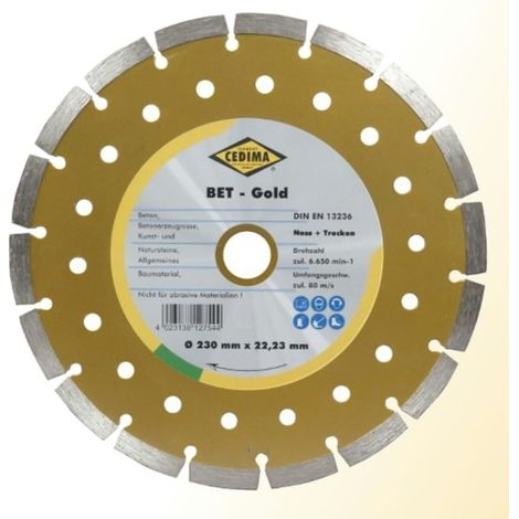 Disque à tronçonner diamanté Cedima Beton Gold 230x22 23 mm