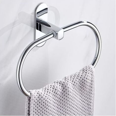Handtuchring ohne Bohren, runder Handtuchhalter, Handtuchhalter aus Edelstahl für das Badezimmer, selbstklebender Handtuchhaken (1/5)