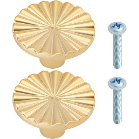 2 runde Schrankknöpfe aus Aluminiumlegierung für Küchenschranktüren, einlochig, goldfarben. Besuchen Sie den OTOTEC-Shop. (1/4)
