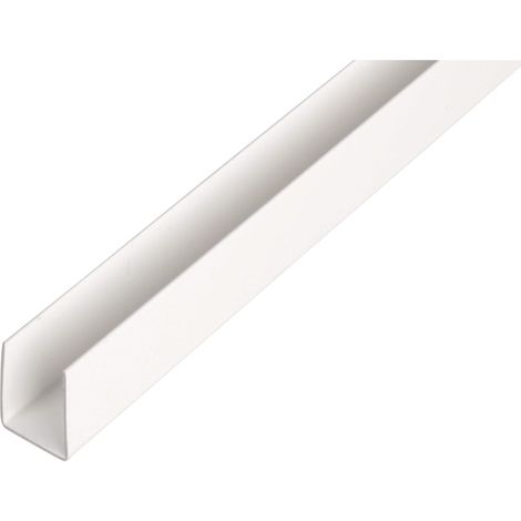 Alberts 498962 - Profilo a U, in plastica, bianco, 1000 x 21 x 20 mm, set da 7 pezzi (1/2)